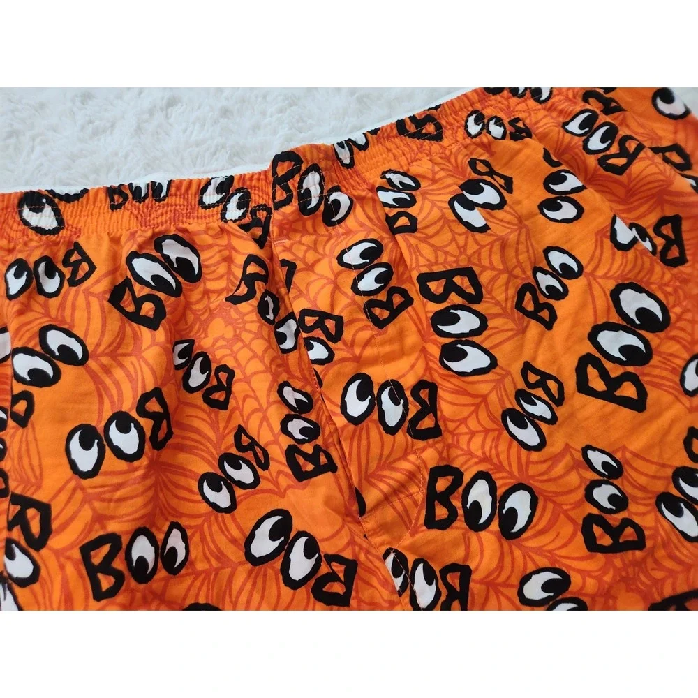 Disney Parks Halloween Boxers Men's XXL Orange Spider Web Boo Print Cotton
